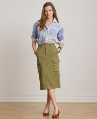 Women's Zip & Fly Chino Cargo Pencil Skirt
