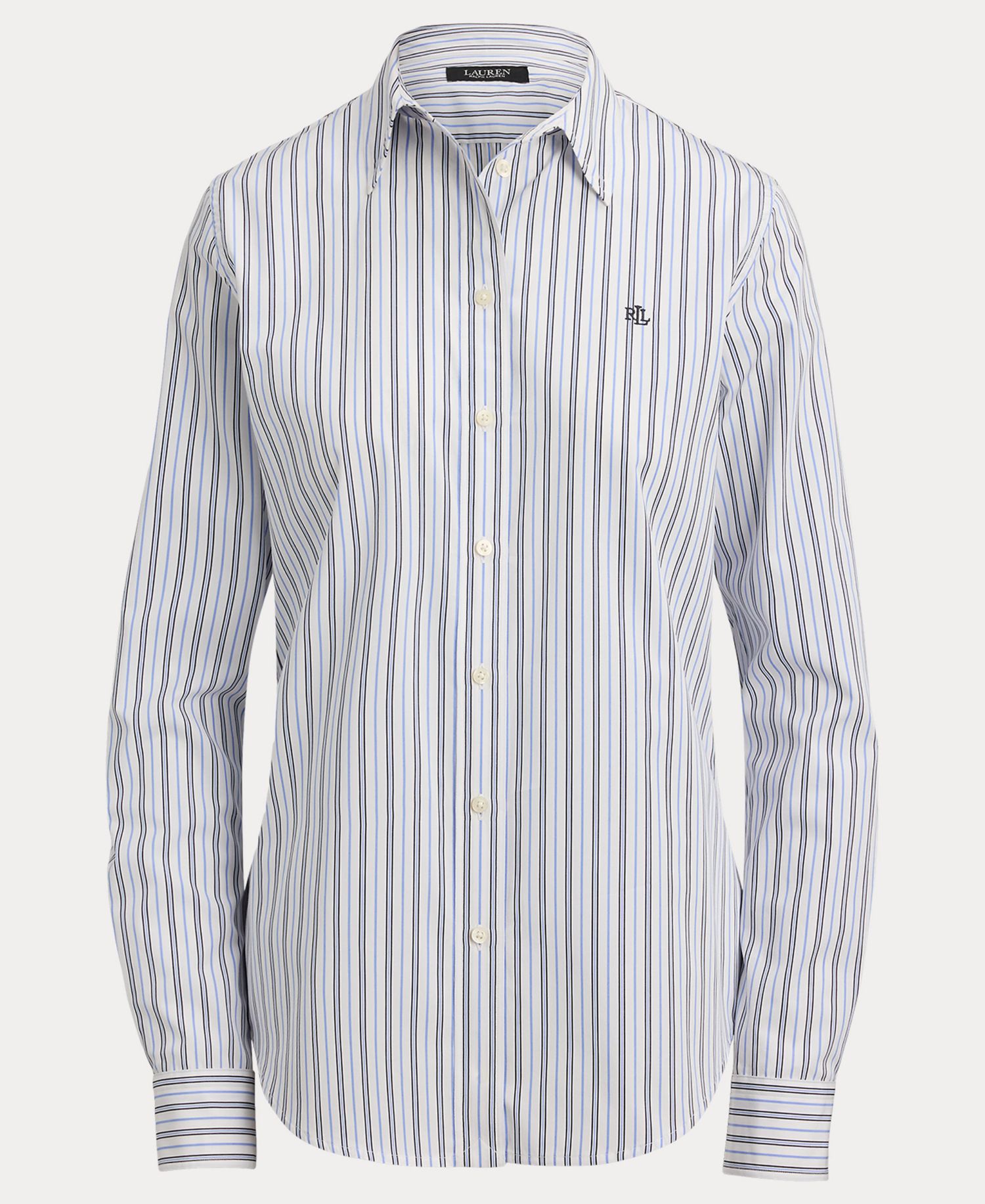 Women's Point Collar Striped Broadcloth Shirt