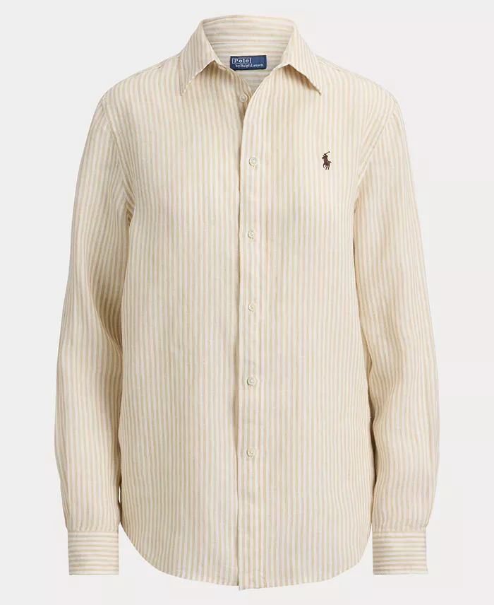 Women's Classic-Fit Striped Linen Shirt - thumbnail 5