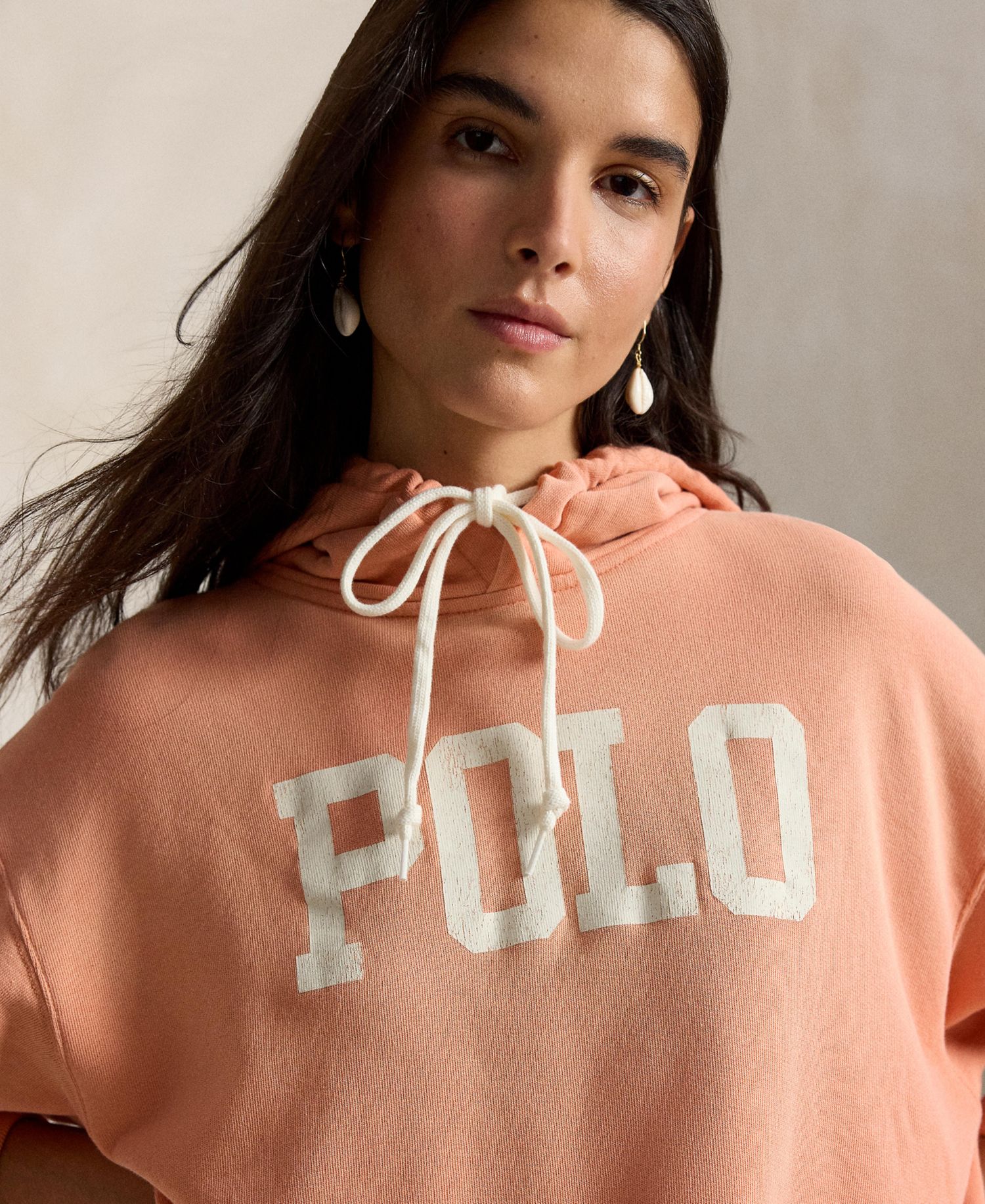 Women's Crewneck Lightweight Logo-Print Hoodie