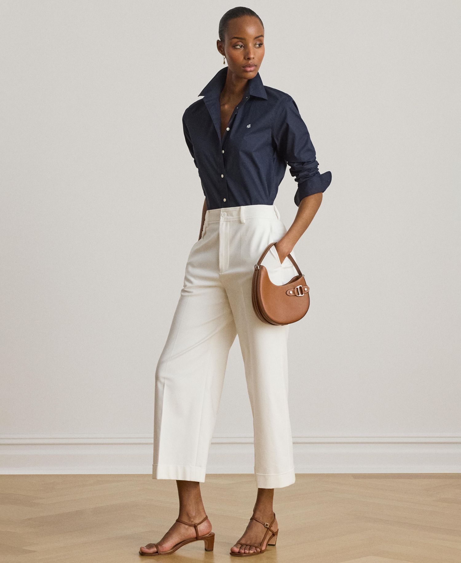 Petite Cropped Wide-Leg Pants