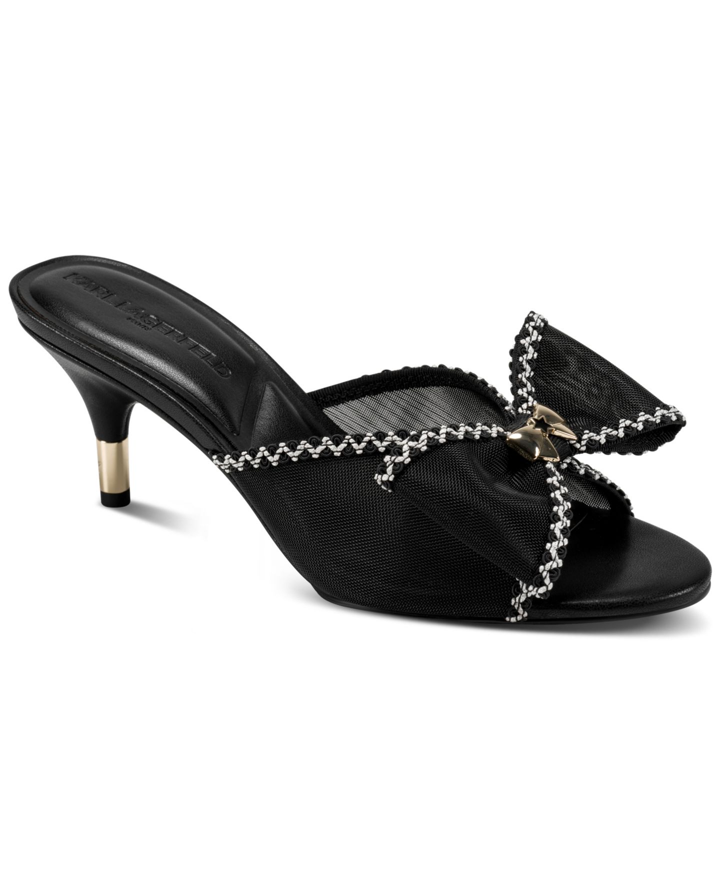 Женские сандалии KARL LAGERFELD PARIS Damina Slip-On Dress Sandals, цвет: Чёрный — фото 1