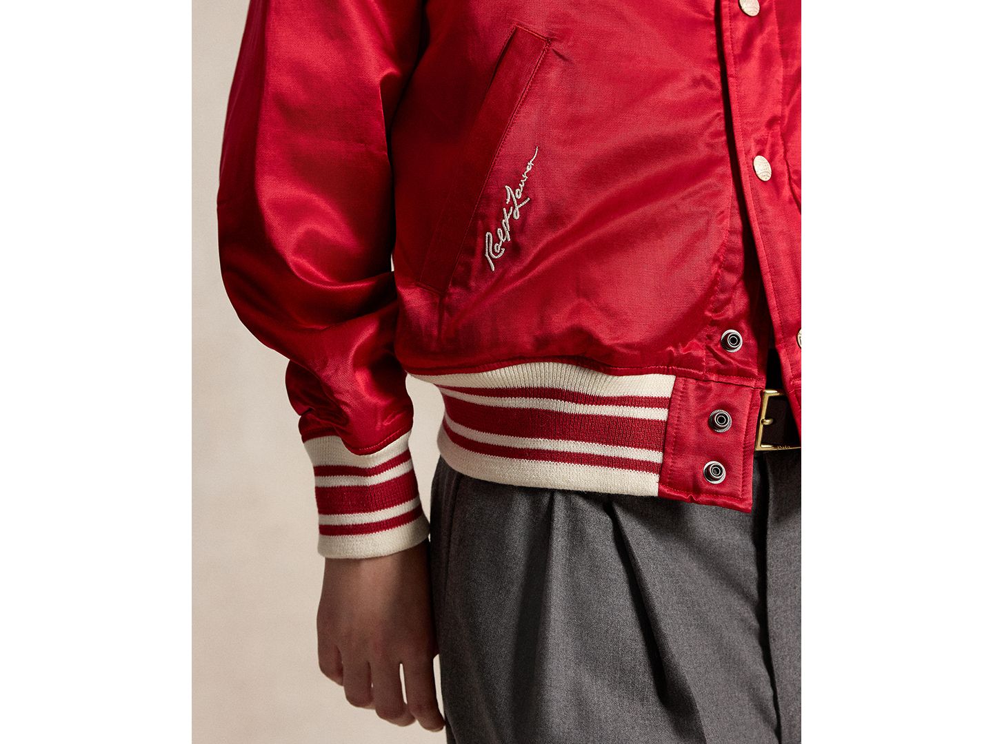 Мужская куртка Polo Ralph Lauren Phillies Striped Baseball, цвет: Красный — фото 5