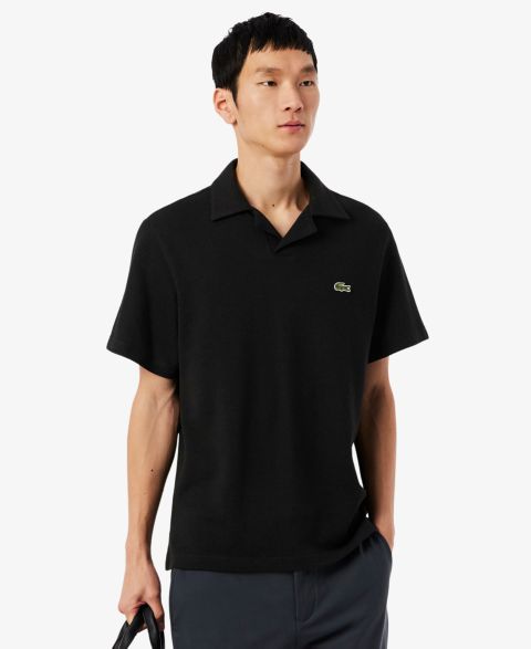 Мужское поло Lacoste Classic-Fit Cotton-Blend Polo Shirt, цвет: Чёрный