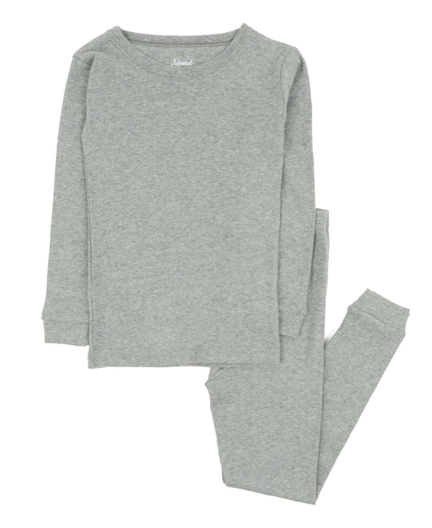 Kids Matching Family Two Piece Cotton Long Sleeve Solid Color Pajamas 6-14