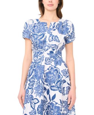 Women's Short-Sleeve V-Neck Maxi Dress