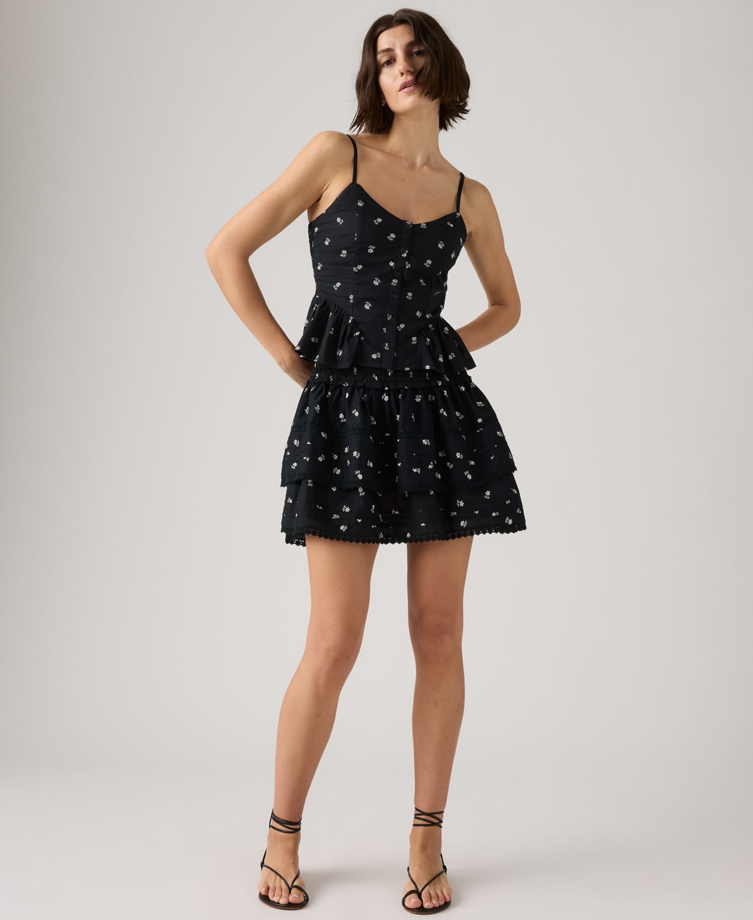 Premium Women's Mid-Rise Smocked Cotton Mini Skirt