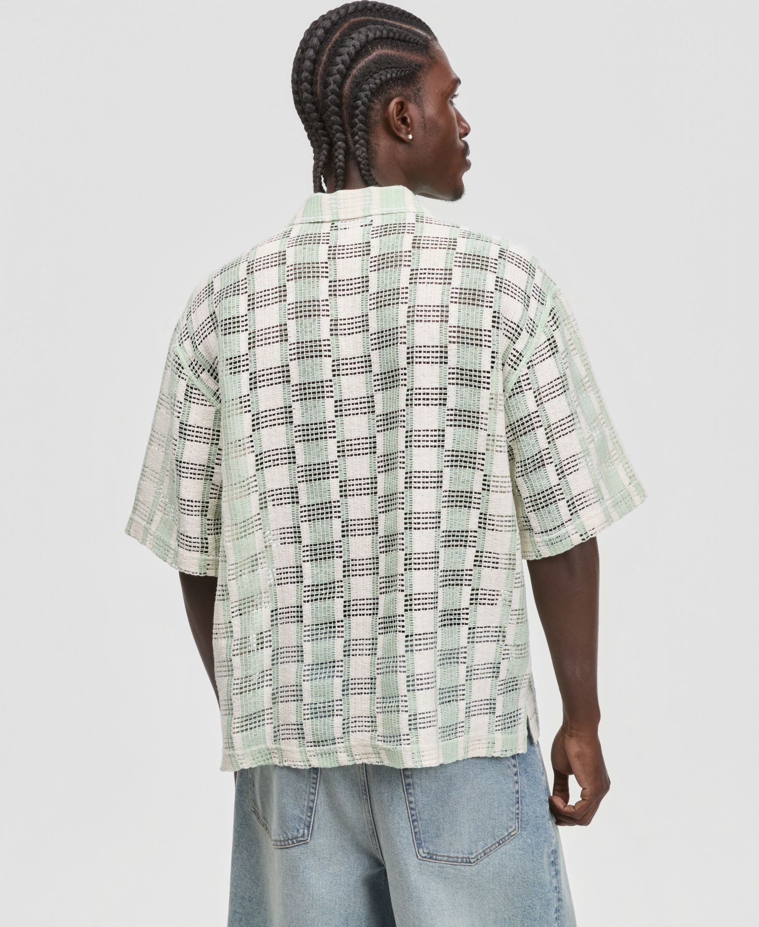 Men's Two-Tone Textured Camp Shirt
