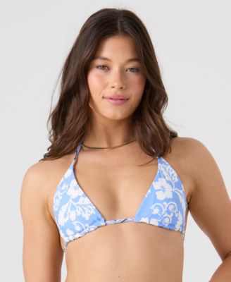 Women's Printed Reversible Tiki Tri Halter Bikini Top