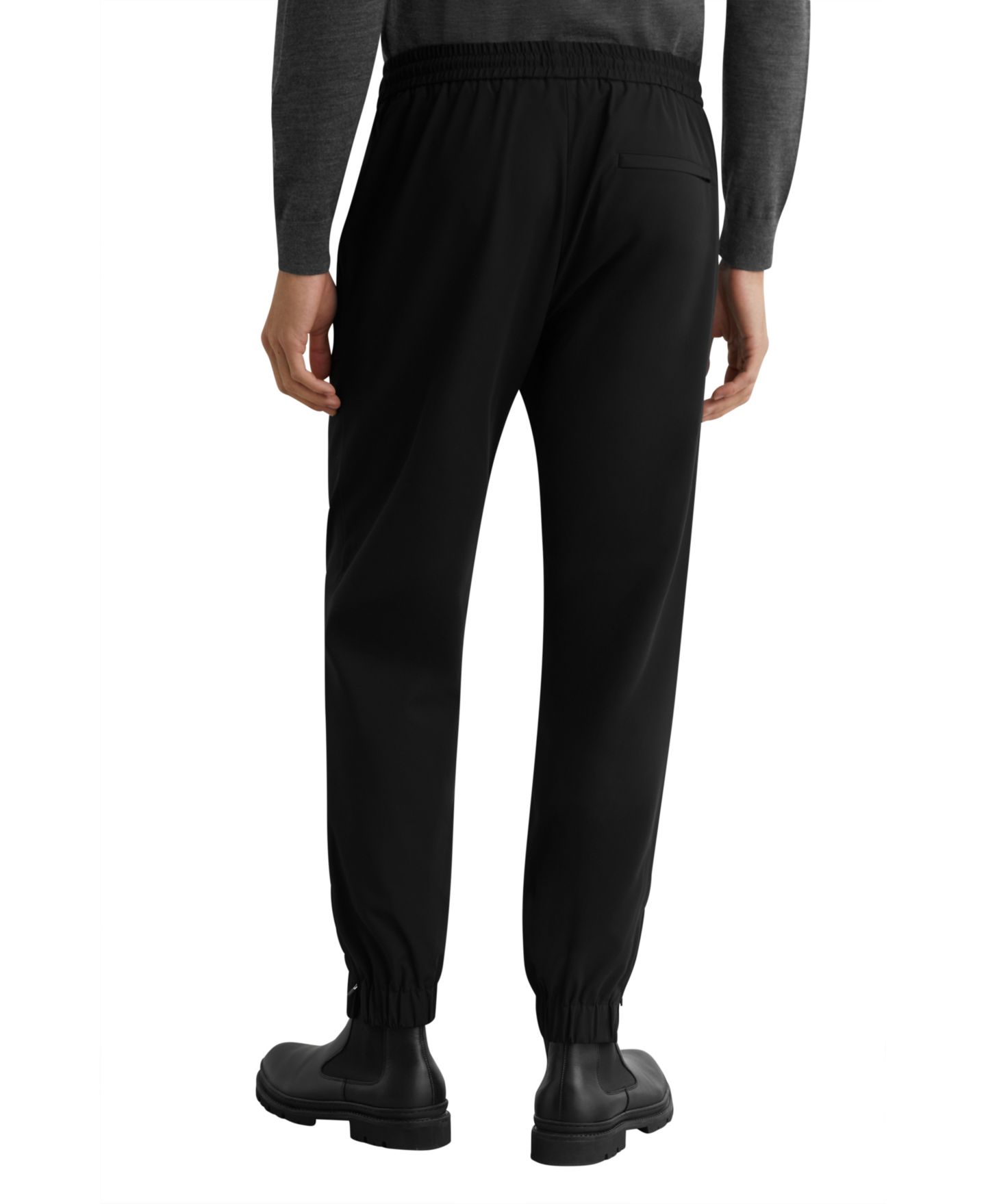 Мужские брюки REISS Ascend Technical Cuffed Drawstring, цвет: Чёрный — фото 3