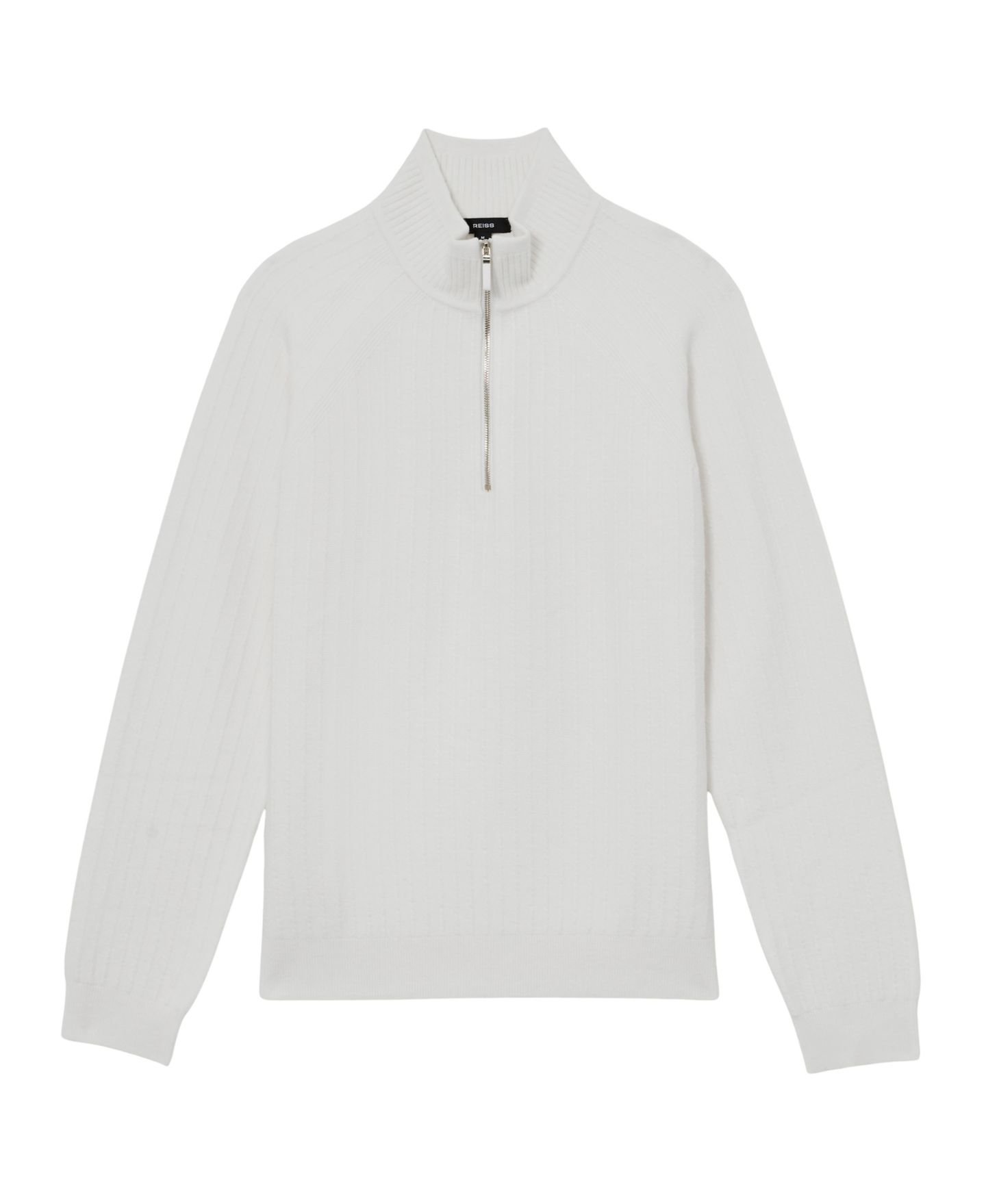 Мужской свитер REISS Aldershot Textured-Knit Half-Zip Wool, цвет: Серый меланжевый — фото 7