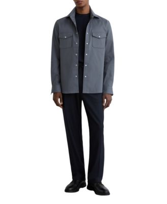 Men's Cotton-Twill Twin-Pocket Stretch Overshirt