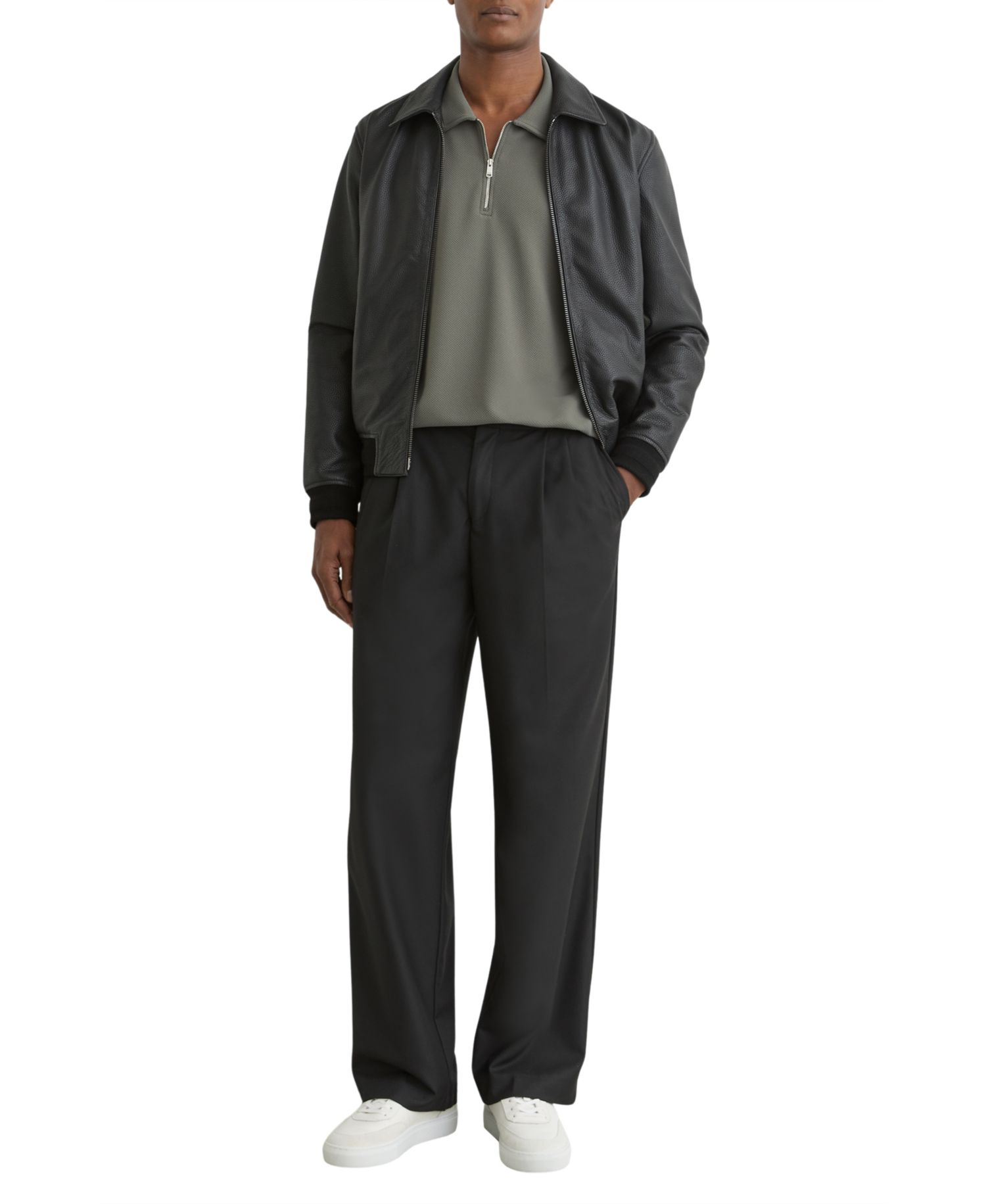 Men's Forno Half-Zip Textured Polo Shirt