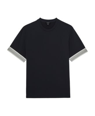 Men's Textured Tape-Cuff Modern-Fit T-Shirt