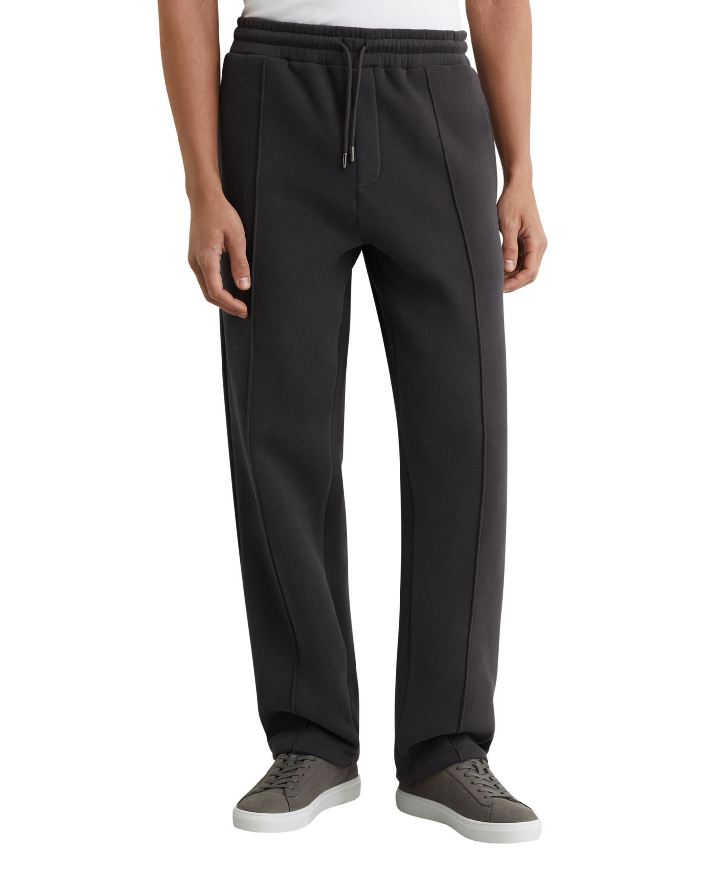 Мужские брюки REISS Zeno Cotton-Blend Washed Drawstring, цвет: Потёртый чёрный — фото 1