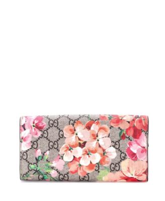 Long Dionysus Chain Wallet Blooms Print GG Coated Canvas