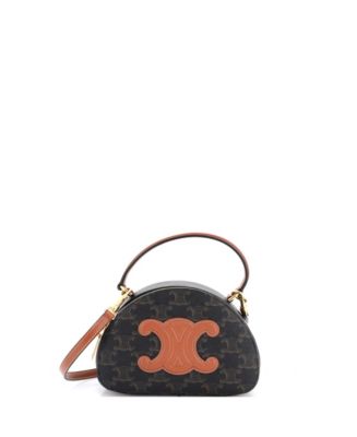 Pre-Owned Celine Half Moon Case Triomphe Coated Canvas with