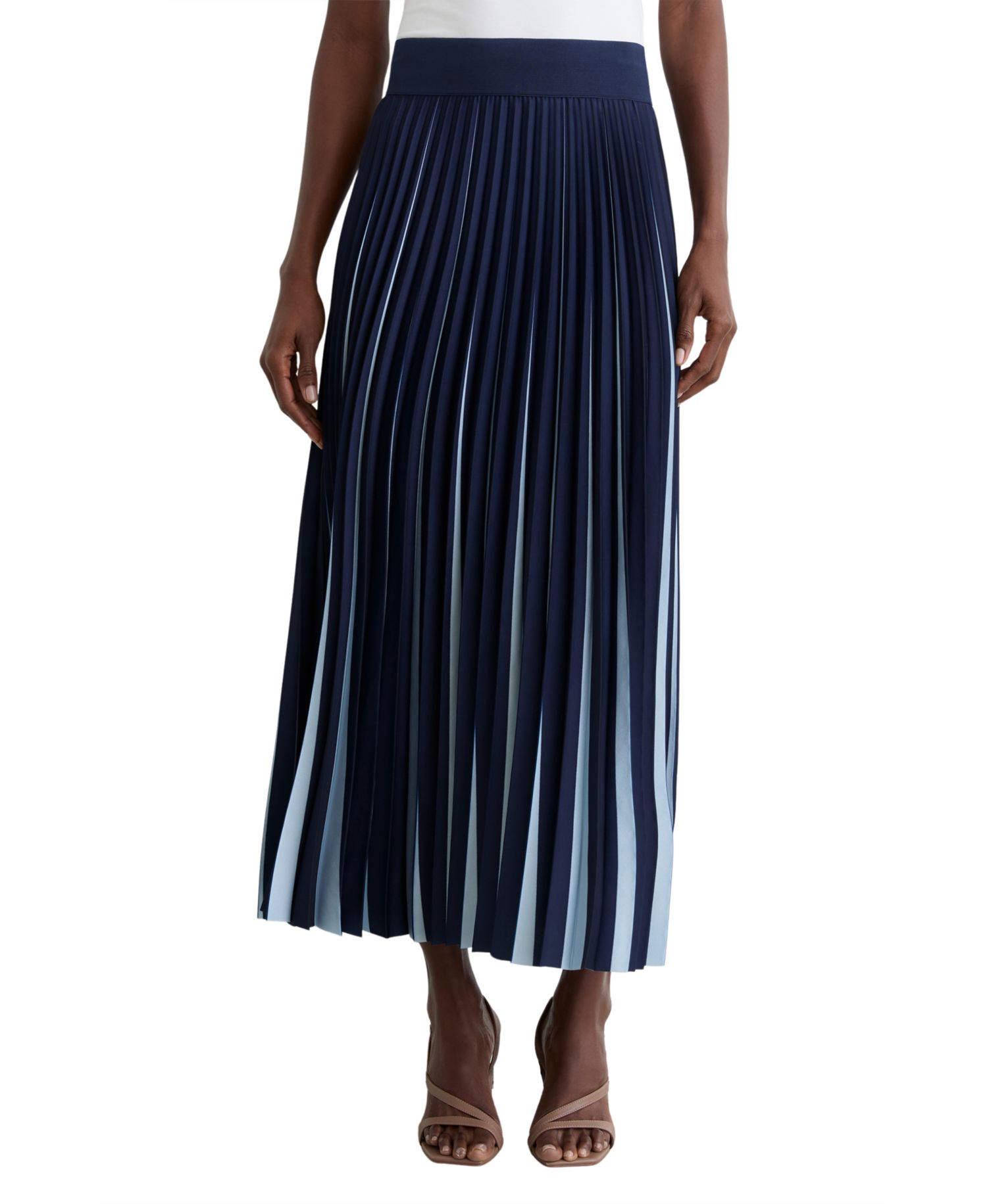 Women's Serena Contrast Pleated Midi Skirt