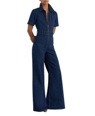 Women's Danie Wide-Leg Zip-Through Denim Jumpsuit