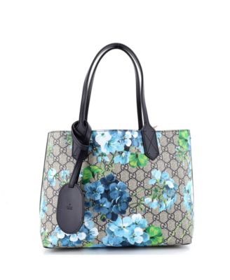 Small Reversible Tote Blooms GG Print Leather