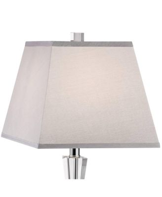 Deco Collection 27" Tall Modern Table Lamp Chrome Finish Metal Stacked Crystal Single Living Room Bedroom