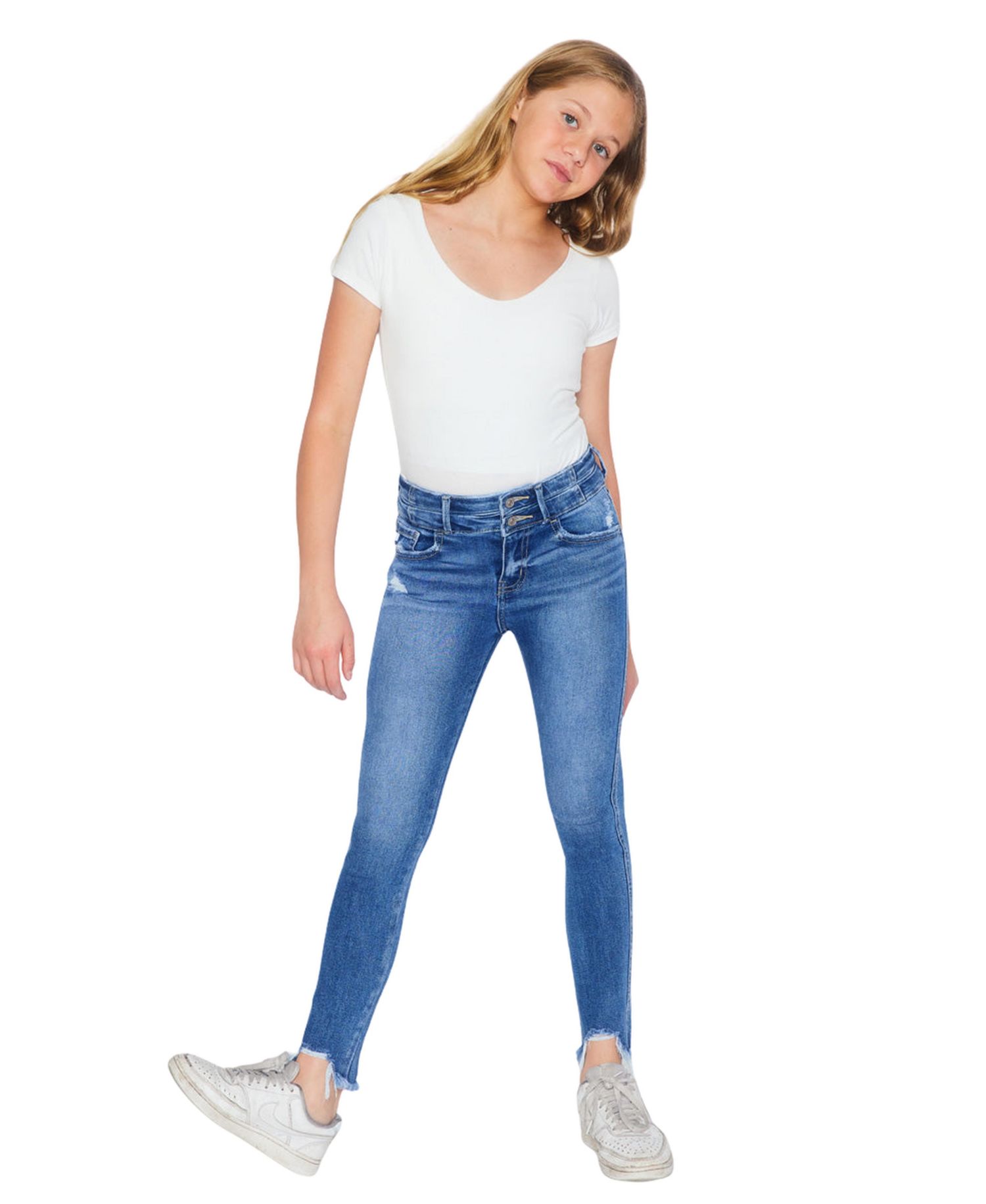 Big Girls Bunnie High Rise Ankle Skinny Jeans