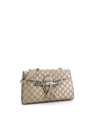 Medium Emily Chain Flap Bag Guccissima Leather
