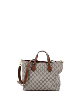 Small Convertible Soft Tote GG Coated Canvas with Leather