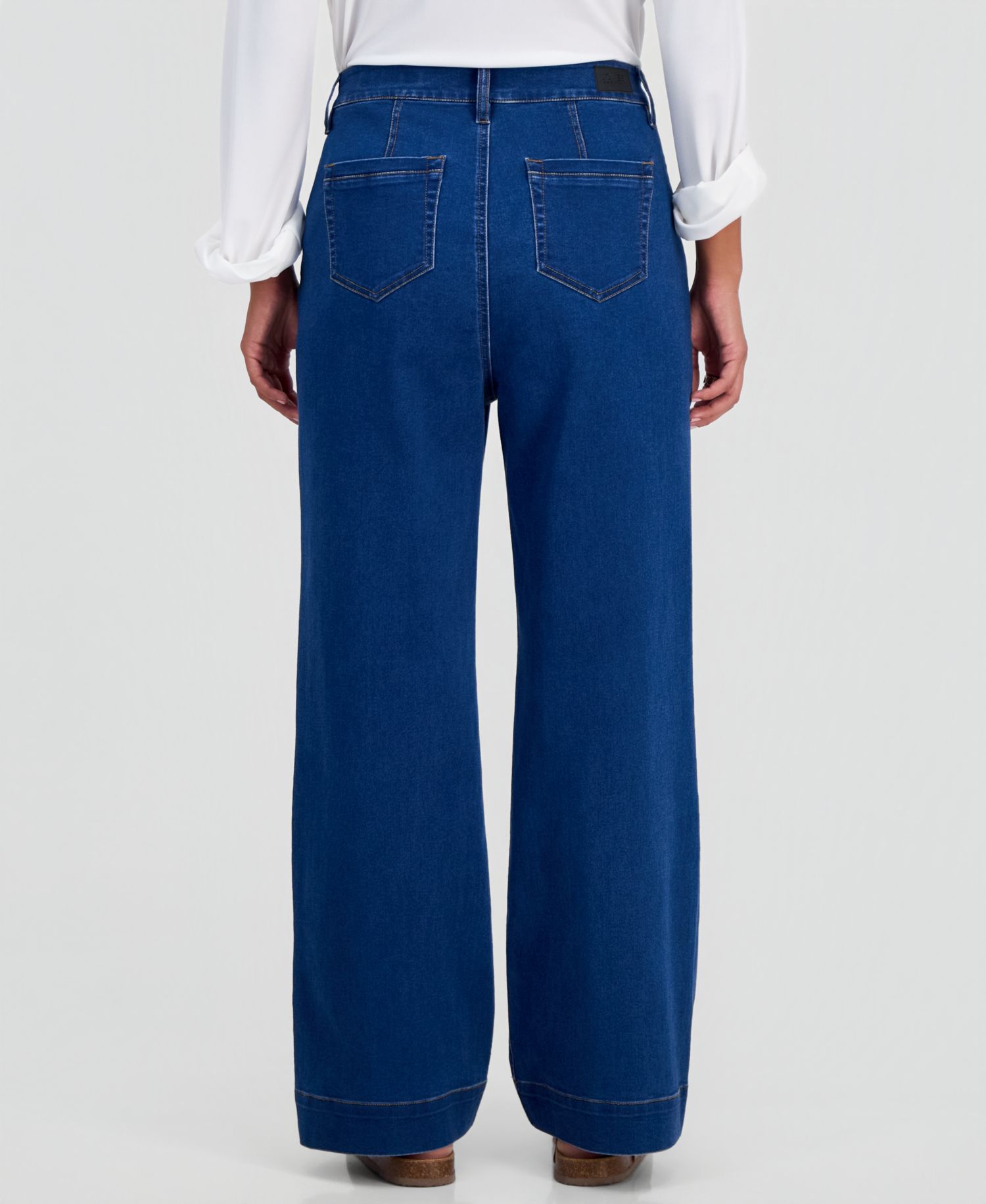 Petite Lexington High-Rise Wide-Leg Patch Pocket Jeans