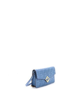 FF Diamonds Wallet on Chain FF Embossed Leather