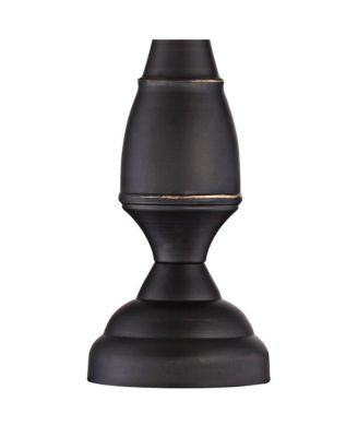 Ben Rustic Farmhouse Table Lamps 25" High Set of 2 Dark Bronze Faux Silk Drum Shade for Bedroom Living Room Bedside Office