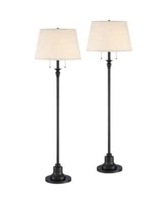 Spenser Traditional 58" Tall Standing Floor Lamps Set of 2 Lights Pull Chain Oiled Bronze Finish Bedroom