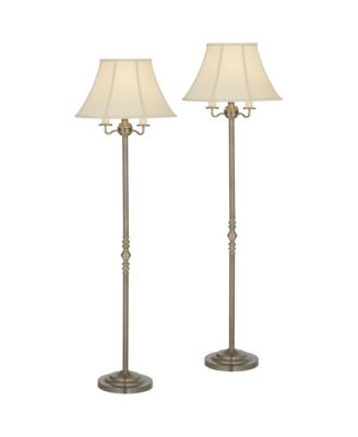 Montebello Traditional 59" Tall Standing Floor Lamps Set of 2 Lights 4-Light Antique Brass Finish
