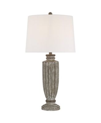 Lockland 31" Tall Column Large Traditional End 3-Way Table Lamp Antique Finish Single Shade Living Room Bedroom