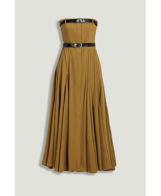 Women's Strapless Double Belted Midi Dress
