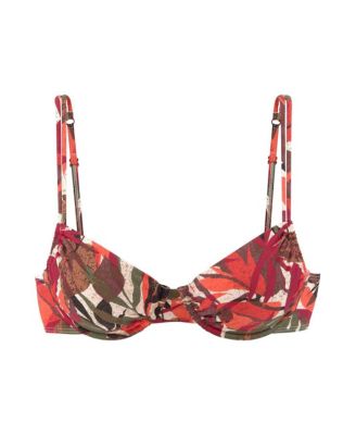 Women's Tropical Print Underwire Bikini Swimsuit Top Bra Sizing