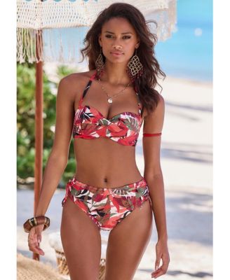 Women's Tropical Mid Rise Bikini Swimsuit Bottom