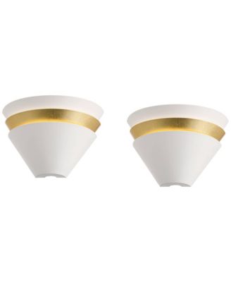 Misty 6 1/4" High Leaf LED Wall Sconce Set of 2