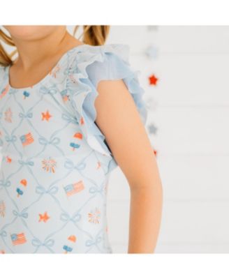 Toddler Girls Patriotic Trellis Bathing Suit