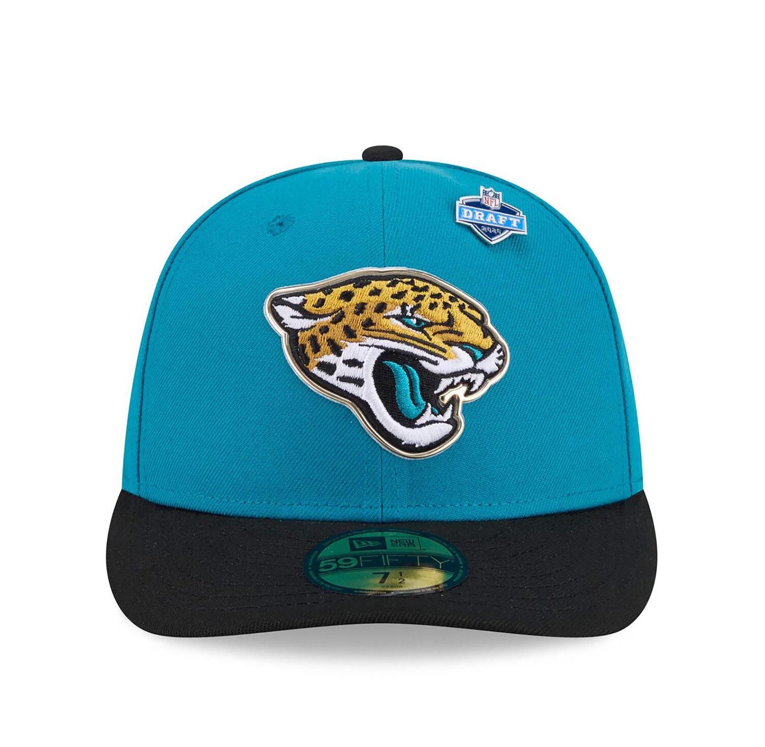 Men's Teal/Black Jacksonville Jaguars 2026 NFL Draft Pre-Curved 59FIFTY Fitted Hat