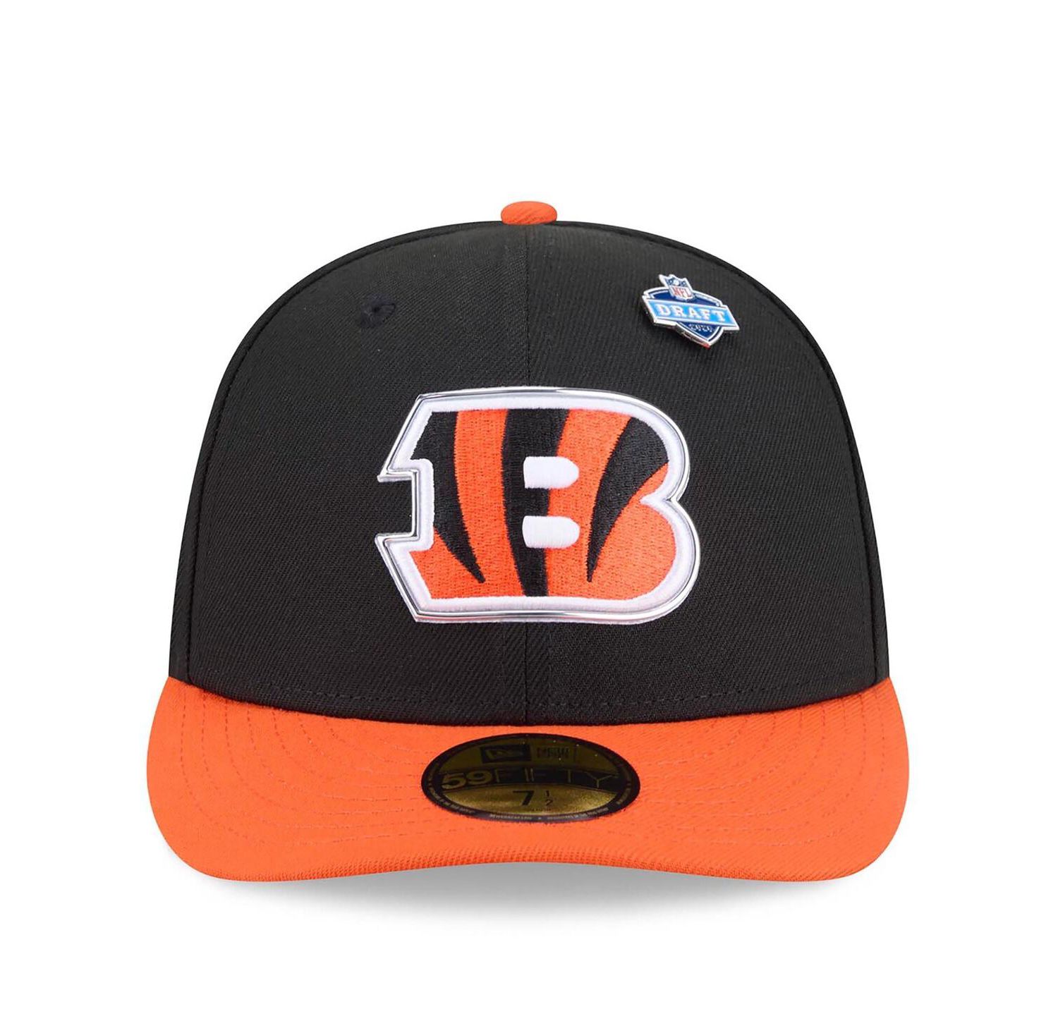 Men's Black/Orange Cincinnati Bengals 2026 NFL Draft Pre-Curved 59FIFTY Fitted Hat