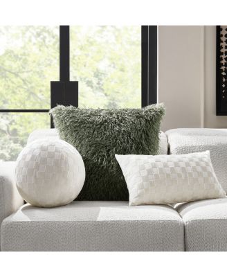 Checker Velvet Ball Pillow