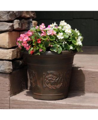 Weather-Resistant Double-Walled Arabella Outdoor Flower Pot Planter - 16"