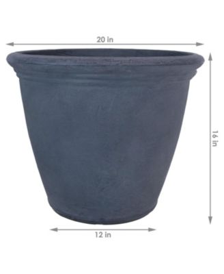 Weather-Resistant Double-Walled Anjelica Outdoor Flower Pot Planter - 20"