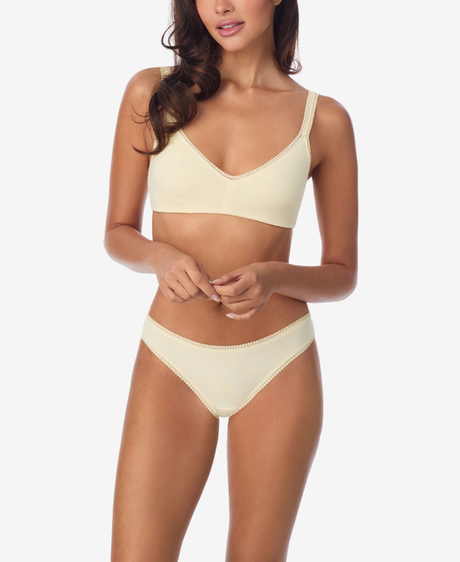 Women's Cabana Cotton Lace-Trim Bralette 010404