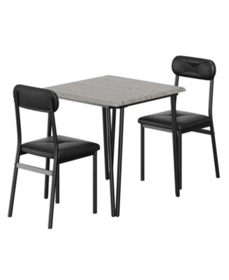 2-Person Compact Modern Dining Table Set with Cushioned Chairs