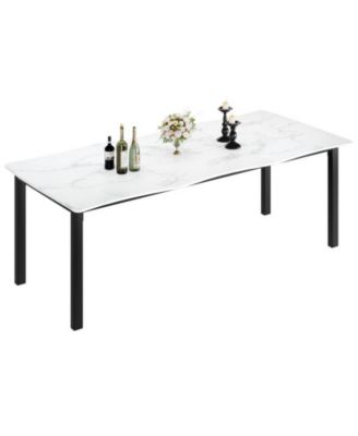 6-8 Person Modern Wooden Dining Table with Wave Edge