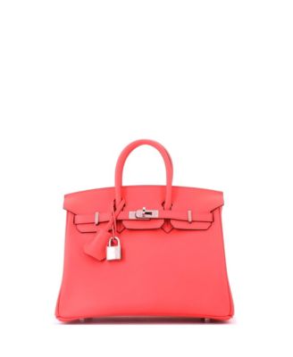 Birkin 25 Handbag Pink Swift with Palladium Hardware