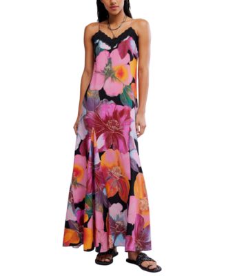 Women's Bloomspell V-Neck Viscose Maxi Dress