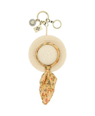 Leather Sun Hat Mini Handbag Charm